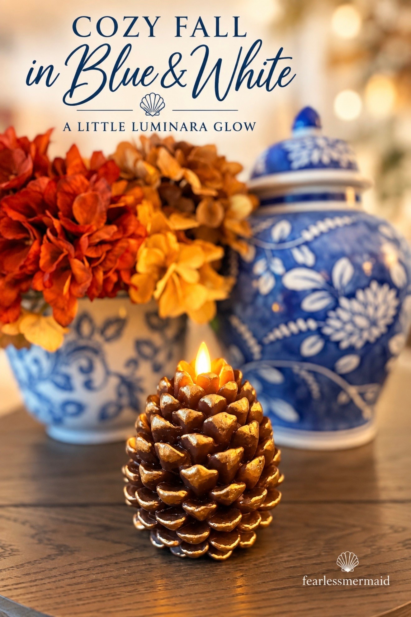 Metallic Cappuccino Pinecone Candle | Autumn Coffee Table Styling


The warmest little glow for your autumn vignette — Luminara’s Metallic Cappuccino pinecone candle, part of the new Harvest collection, pairs beautifully with blue and white ginger jars and stacked books. Code FEARLESSMERMAID10 for 10% off. #ad #LuminaraHarvest #AutumnDecor

#LTKHome #LTKSeasonal