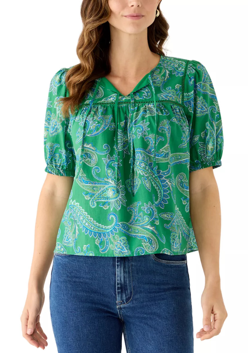 Women's Short Sleeve Paisley Blouse | Belk