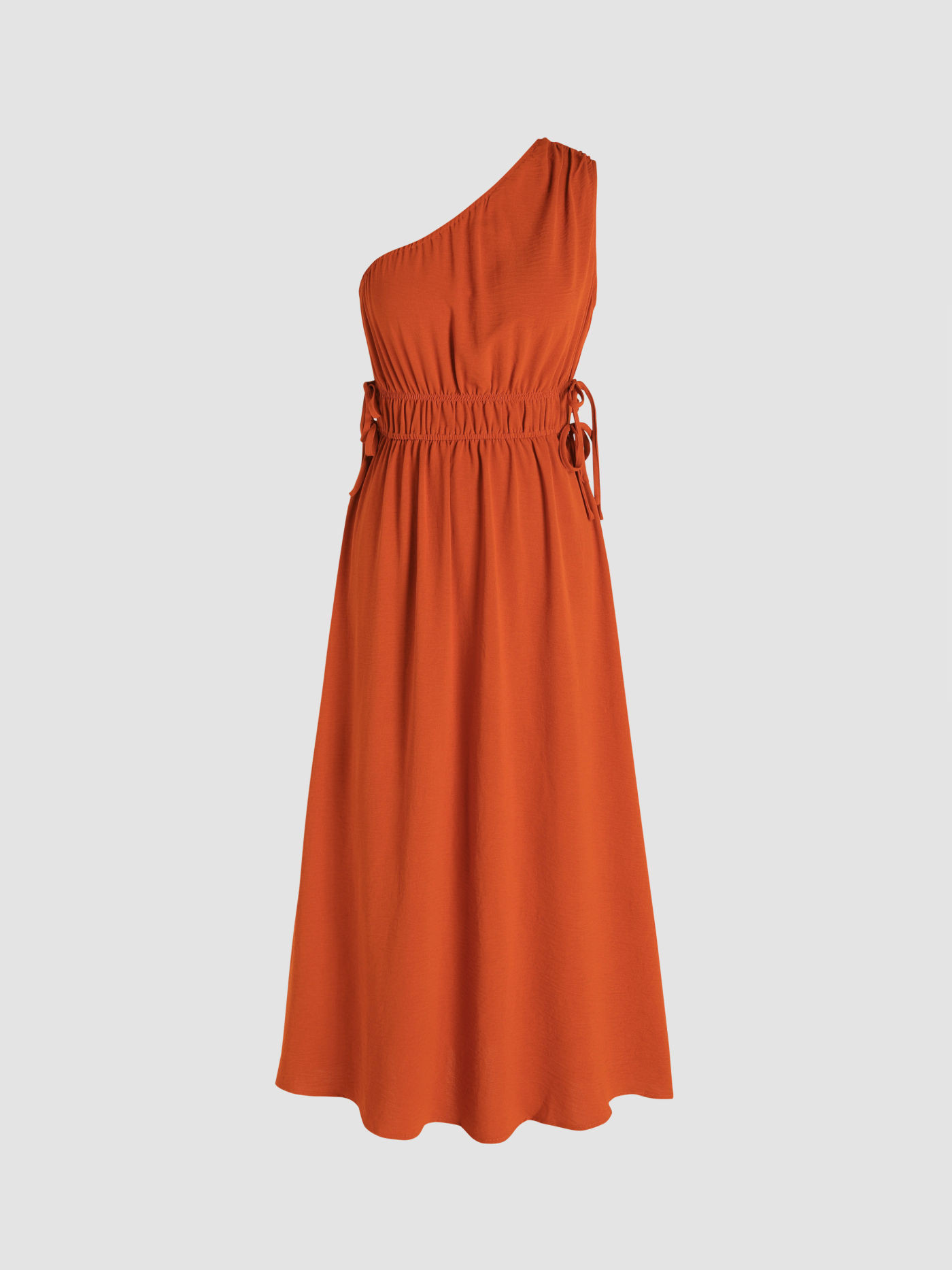 Halloween Woven Asymmetrical Neck Knotted Maxi Dress For Vacation | Cider