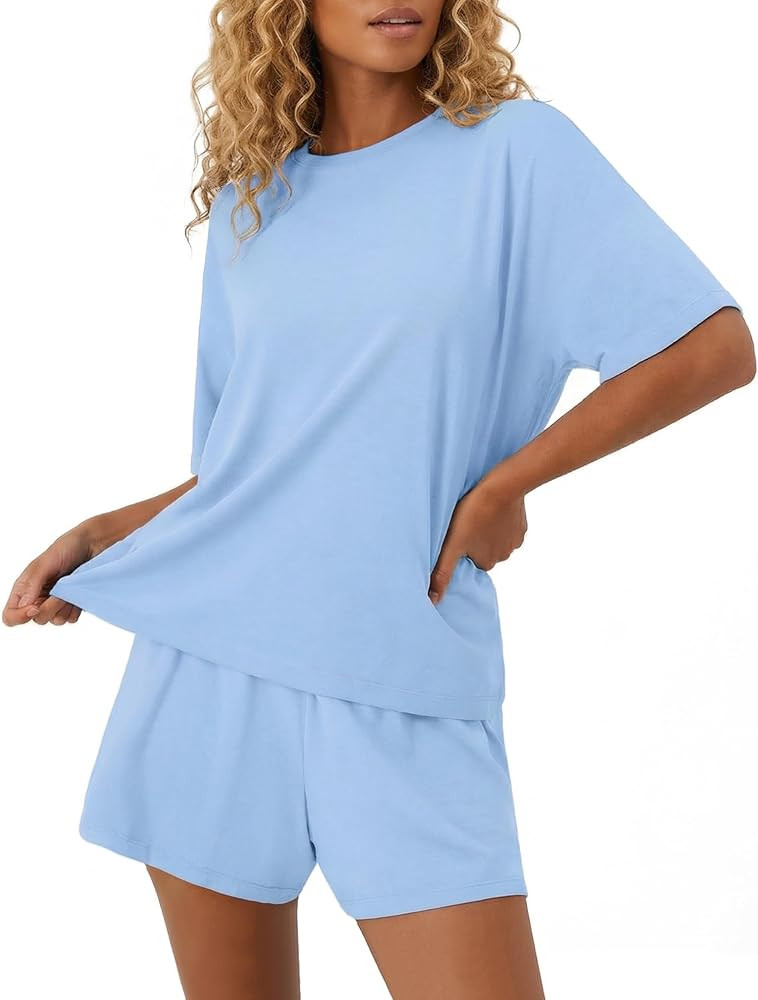 Ekouaer Pajama for Women Viscose from Bamboo 2 piece Lightweight Summer Pj Soft Short Sleeve Matc... | Amazon (US)