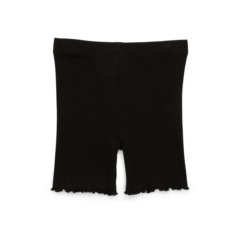 Garanimals Toddler Girl Rib Biker Shorts with Lettuce Hem, Sizes 18M-5T | Walmart (US)