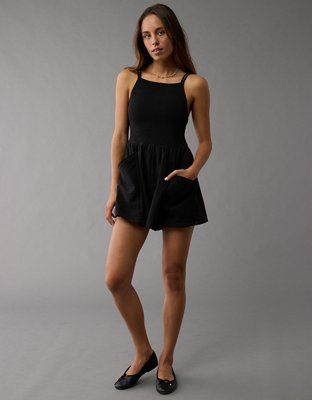 AE High-Neck Bare Romper | American Eagle Outfitters (US & CA)