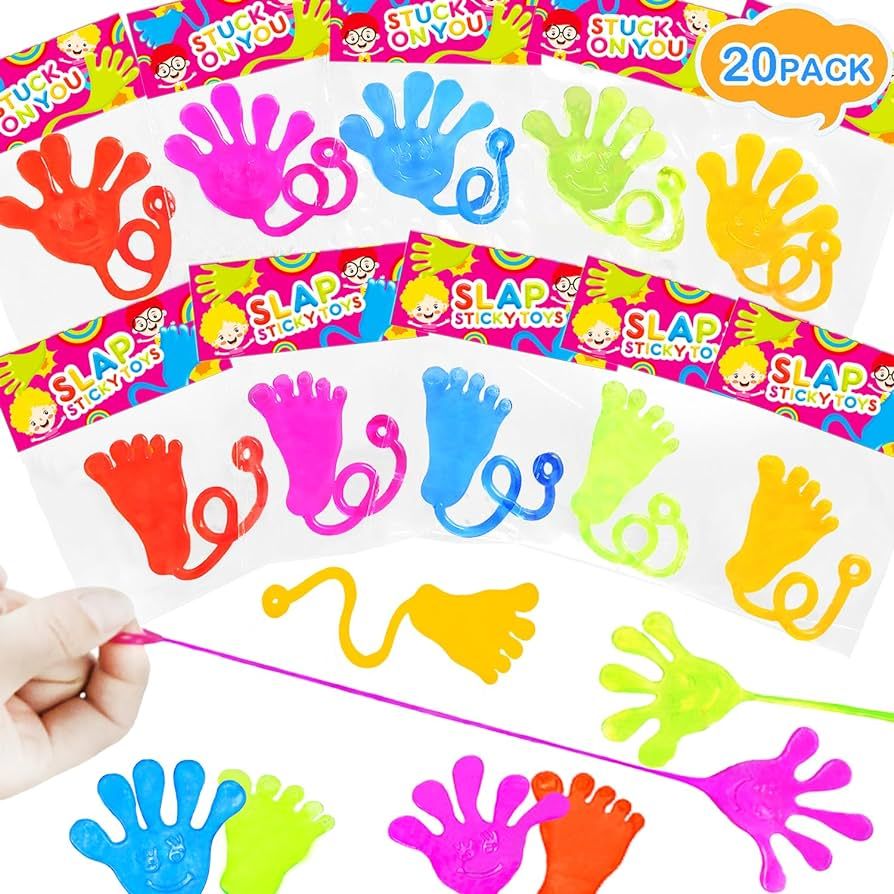 Leetous Sticky Hands & Feet Party Favors for Kids (20 PCS), Easter Egg Basket Goodie Bags Stuffer... | Amazon (US)