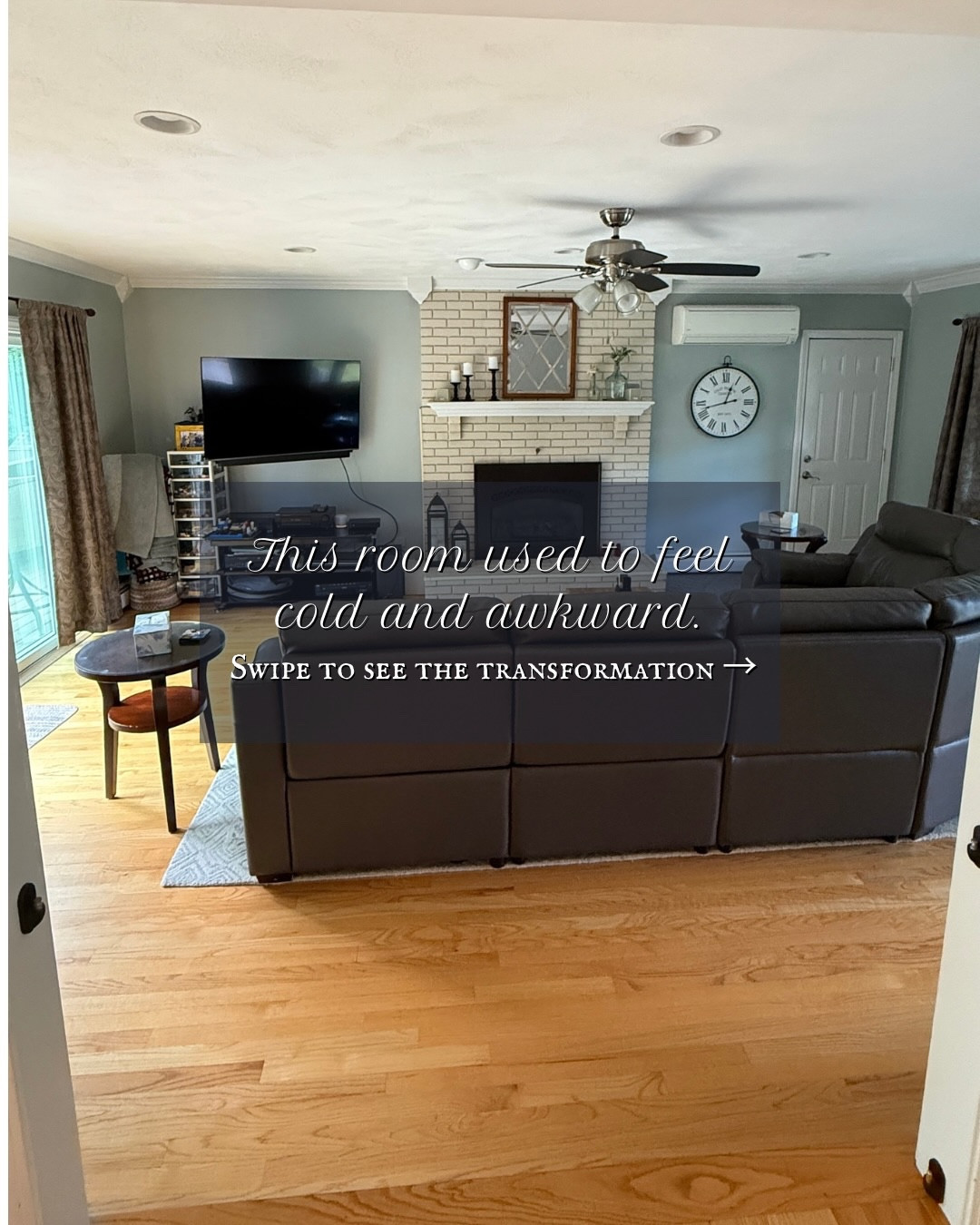 This living room didn’t always feel this cozy 🤍

We took my in-laws’ cold, awkward living room and turned it into a warm, moody space with built-in bookshelves and a centered fireplace — and this is just one room in their full home makeover.

More projects in this house are coming next, so follow along for the rest of the transformation ✨
Everything in this room is linked on the blog.

Save for cozy living room inspiration.

#livingroommakeover #cozylivingroom #livingroominspo #builtinshelves #fireplacemakeover #homewithcharacter #traditionalhome #christmaslivingroom #beforeandafterhome #homerenovation