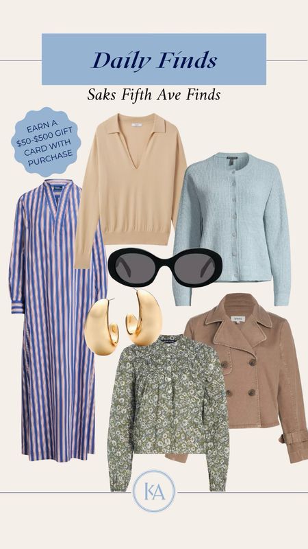 Some finds from Saks that I love. Right now you can earn a $50-$500 gift card with your purchase! Use code MYGCSF

#LTKSeasonal #LTKworkwear #LTKstyletip