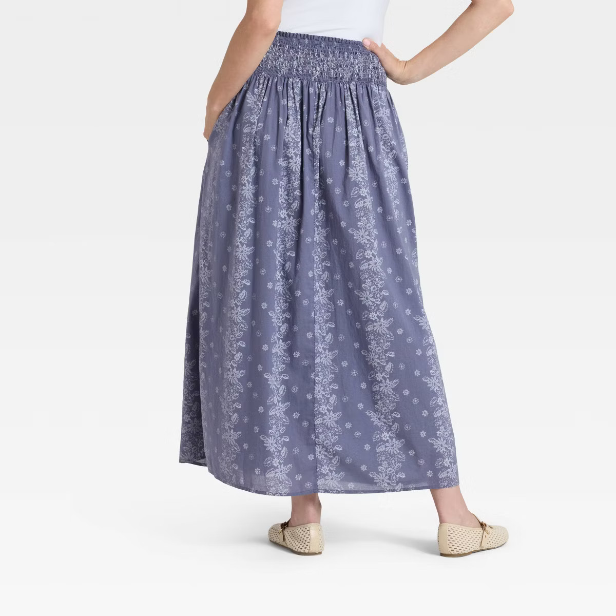 Women's Printed Maxi Skirt - Universal Thread™ Blue L | Target