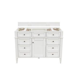Brittany 47.0 in. W x 23.0 in. D x 32.8 in. H Single Bath Vanity Cabinet without Top in Bright White | The Home Depot