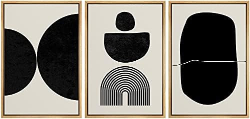 SIGNLEADER Framed Canvas Print Wall Art Set Array of Circles and Semi-Circles Abstract Shapes Ill... | Amazon (US)