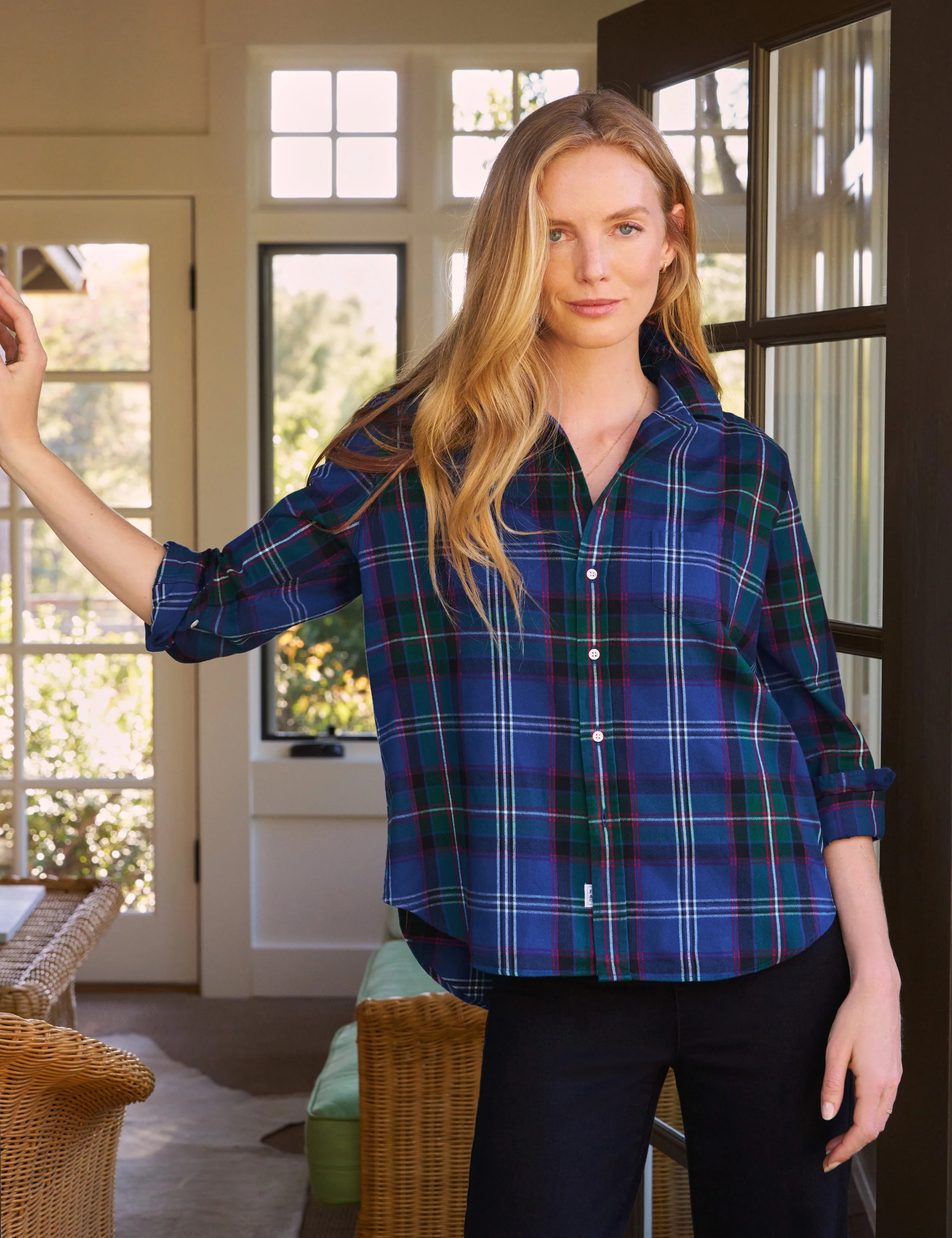 EILEEN Blue and Green Plaid, Flannel | Frank & Eileen