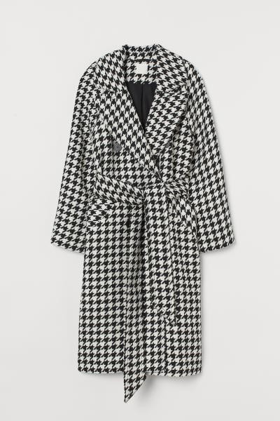 Mantel mit Hahnentrittmuster - Schwarz/Hahnentrittmuster - Ladies | H&M DE | H&M (DE, AT, CH, NL, FI)