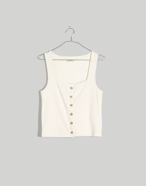 Ribbed Button-Front Crop Tank | Madewell