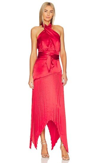 AMUR Dixon Halter Dress in Red. - size 10 (also in 0, 00, 2, 4, 6, 8) | Revolve Clothing (Global)