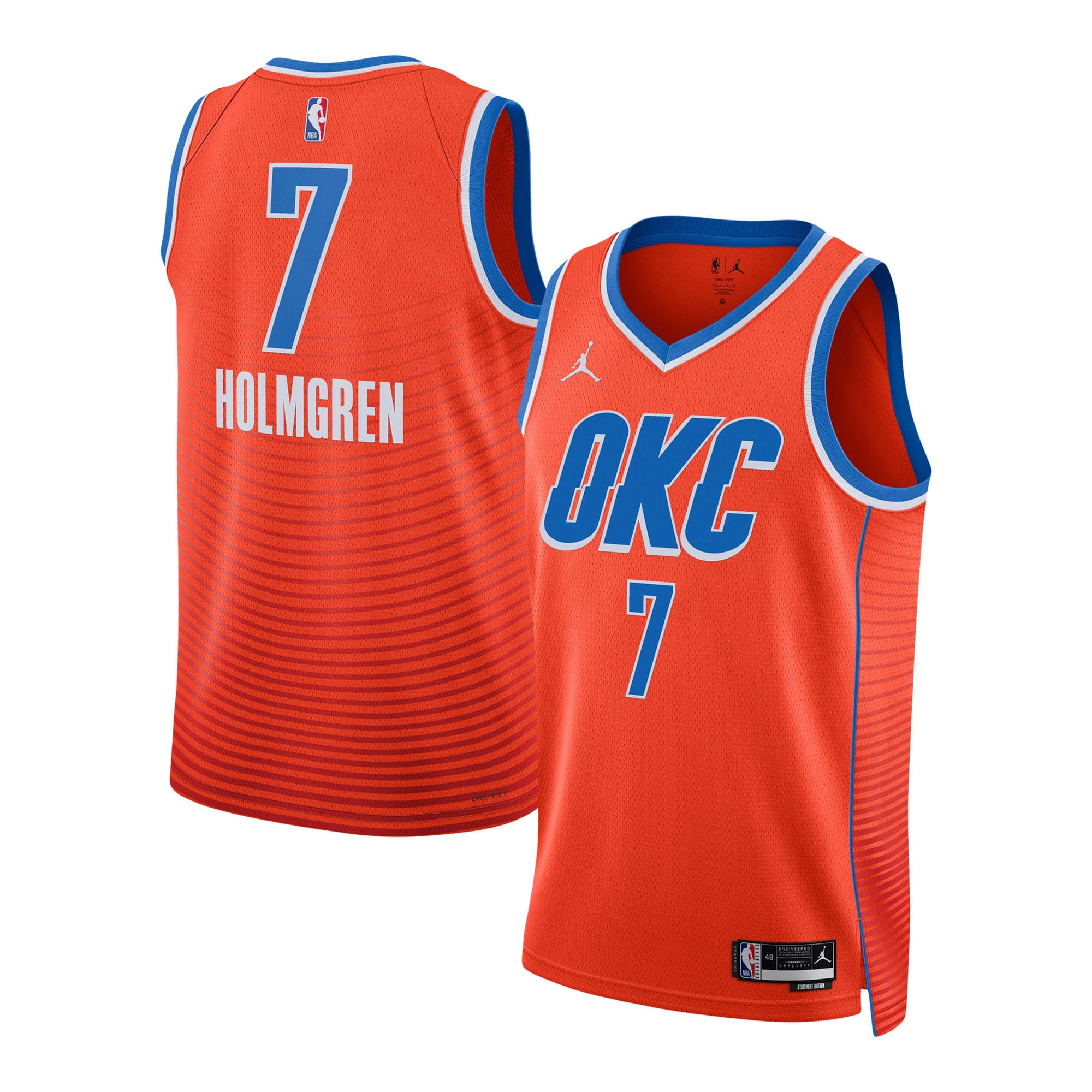 Chet Holmgren Oklahoma City Thunder Jordan Brand Unisex Swingman Jersey - Statement Edition - Ora... | Fanatics