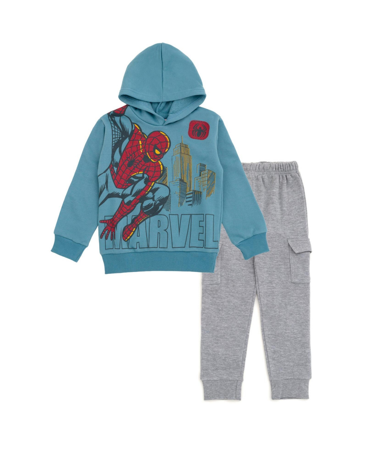 Marvel Boys Avengers Spider-Man Fleece Pullover Hoodie and Jogger and Pants Outfit Set to (2T - 18-20) - Blue / gray, spiderman | Macy's
