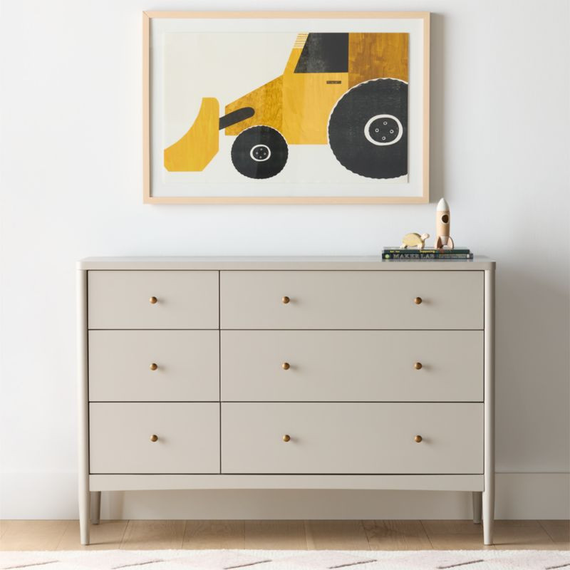 Hampshire 50" Cozy Grey Wood 6-Drawer Kids Dresser + Reviews | Crate & Kids | Crate & Barrel