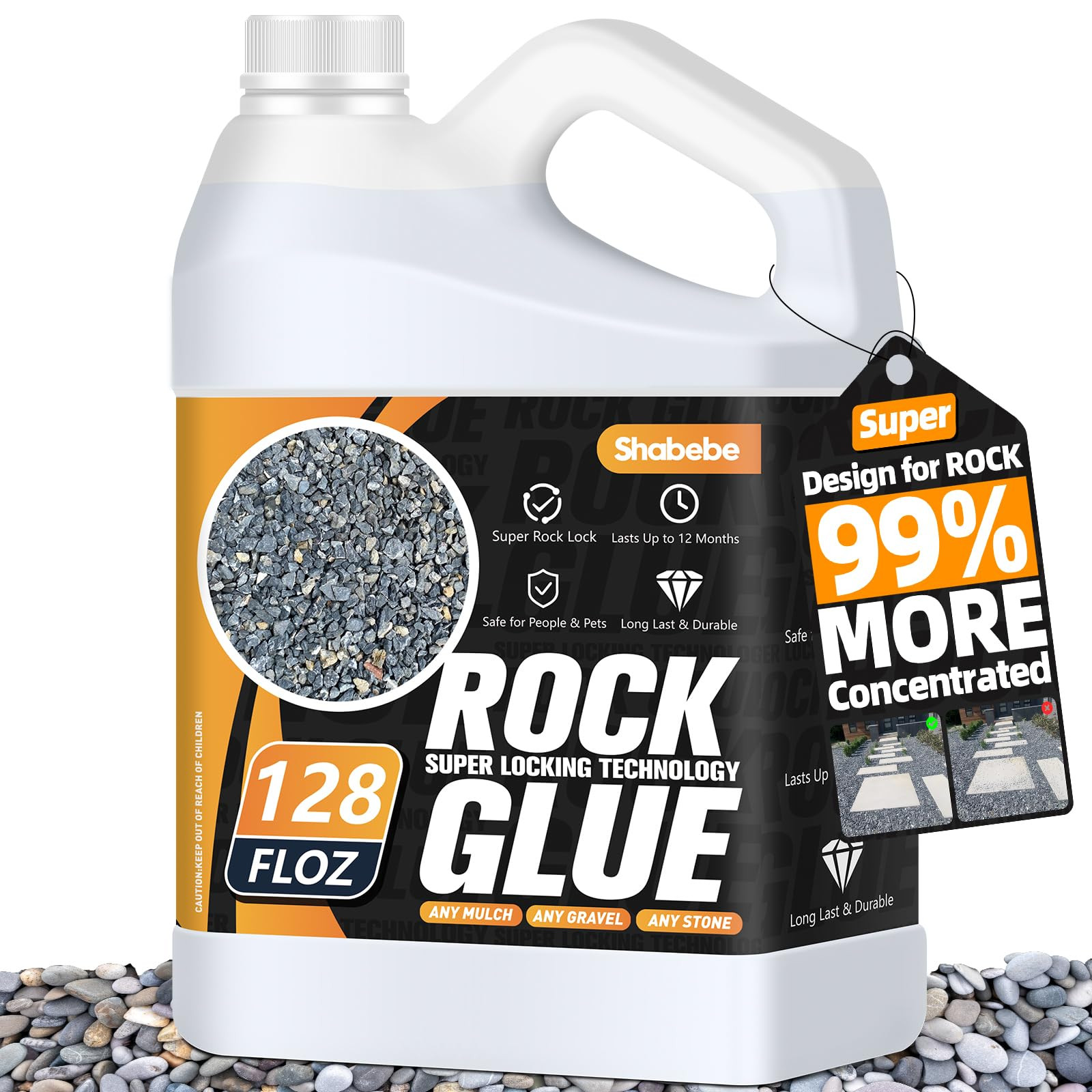 Rock Glue, Mulch Glue 1Gallon- Fast-Drying Adhesive for Landscaping Rocks, Small Pebbles, Pea Gra... | Amazon (US)