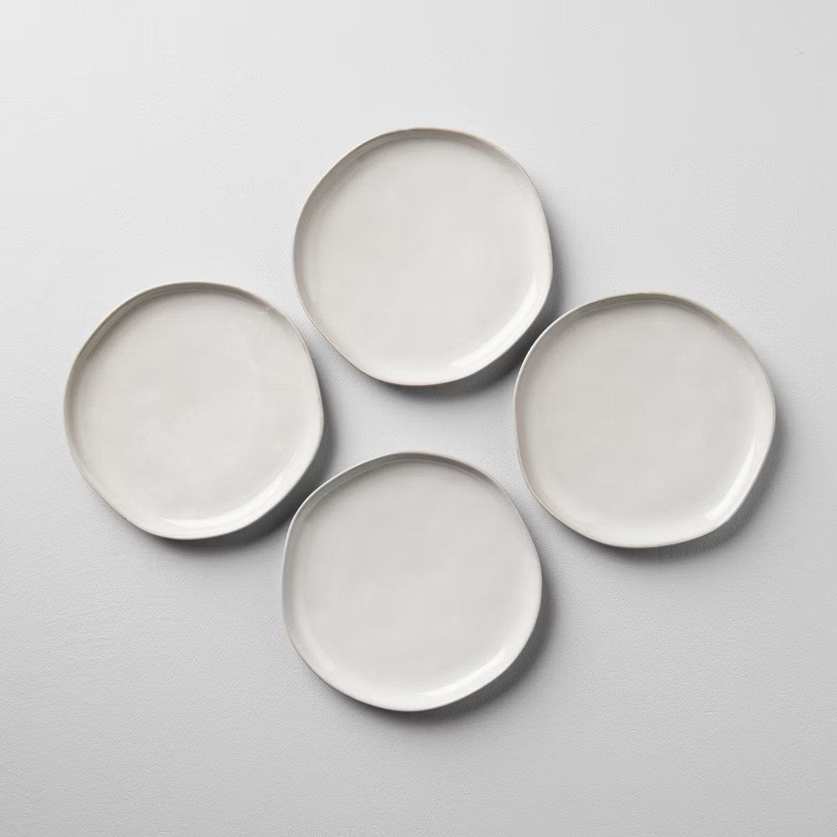 8" 4pk Stoneware Salad Plate Set Cream - Hearth & Hand™ with Magnolia | Target