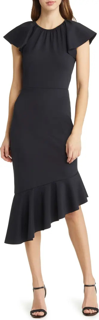 Ruffle Interlock Scuba Knit Dress | Nordstrom