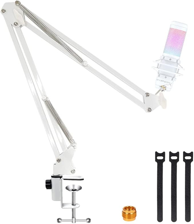 White Boom Arm for Hyperx Quadcast S, Professional Adjustable White Mic Boom Arm, White Stand Com... | Amazon (US)