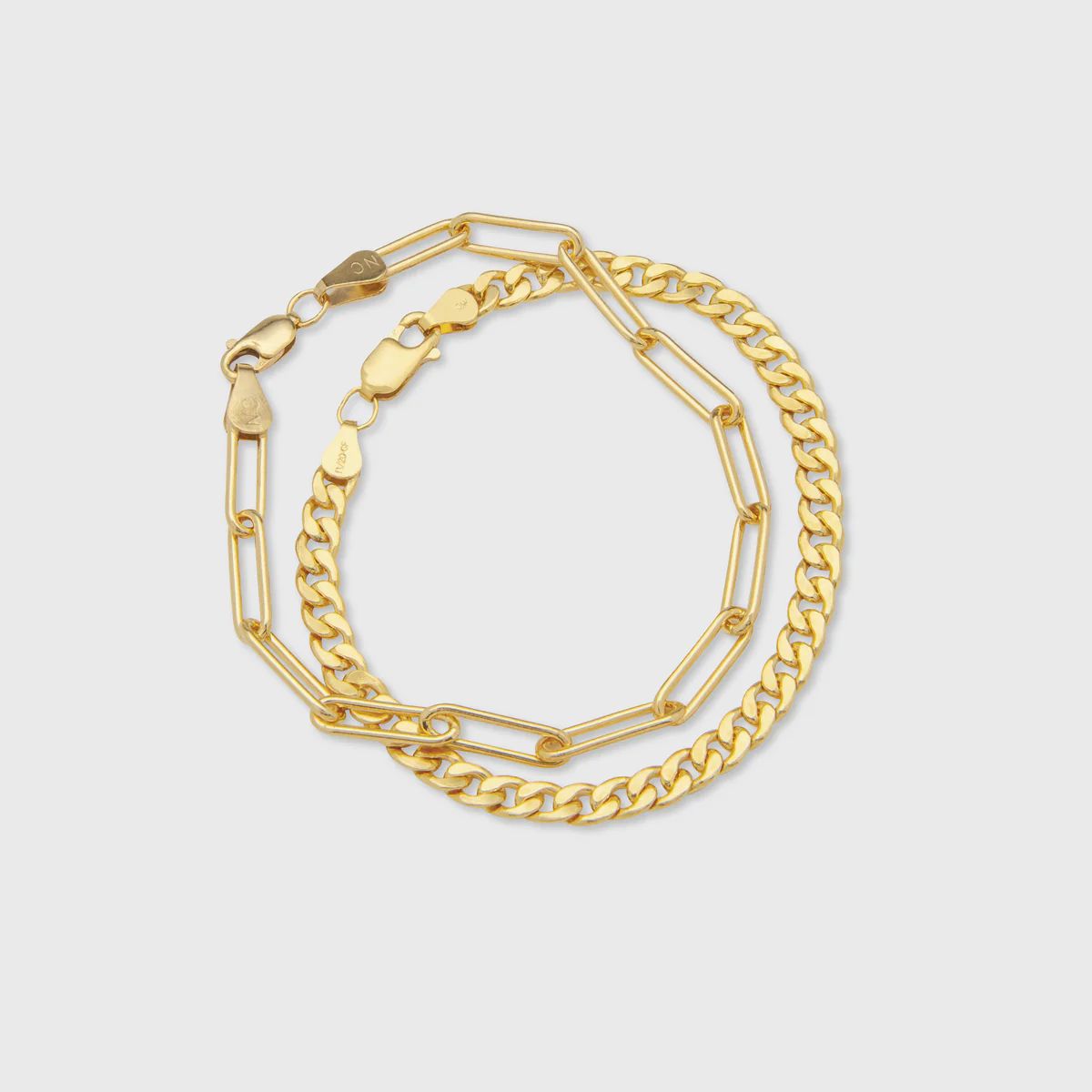 millie + chunky paperclip bracelet stacking set | Cuffed by Nano