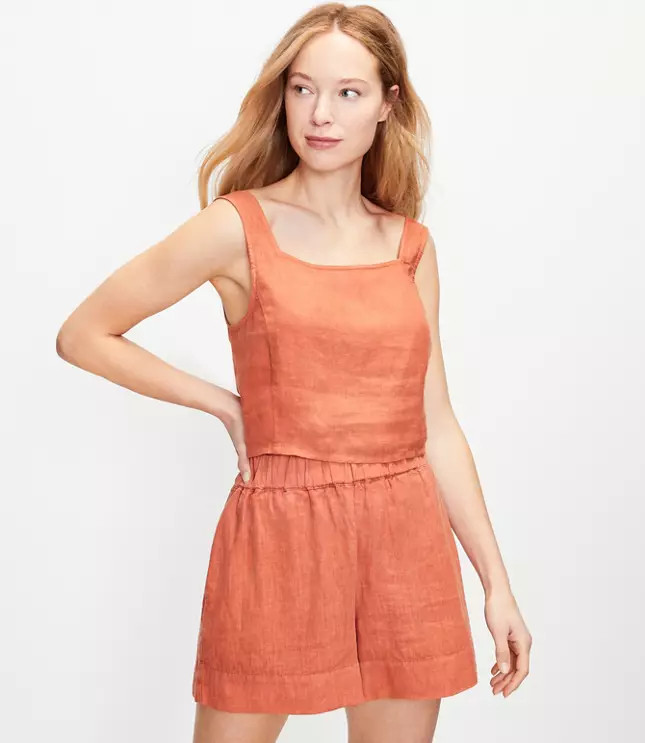 Lou & Grey Linen Cropped Tank Top | LOFT