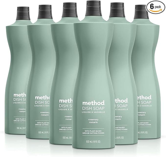 Method Gel Dish Soap, Rosemary, Biodegradable Formula, Tough on Grease, 18 Fl Oz (Pack of 6) | Amazon (US)