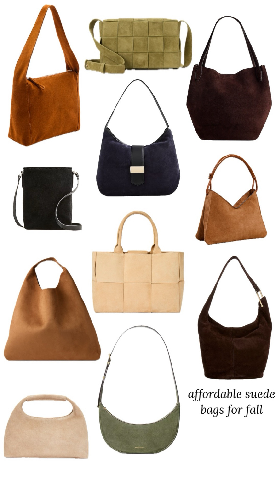 Affordable suede bags for fall! All bags are under $400 and some under $100! Several bags come in multiple color ways so if you like a shape check it out on their site 👏🏼 

#LTKStyleTip #LTKSeasonal #LTKItBag