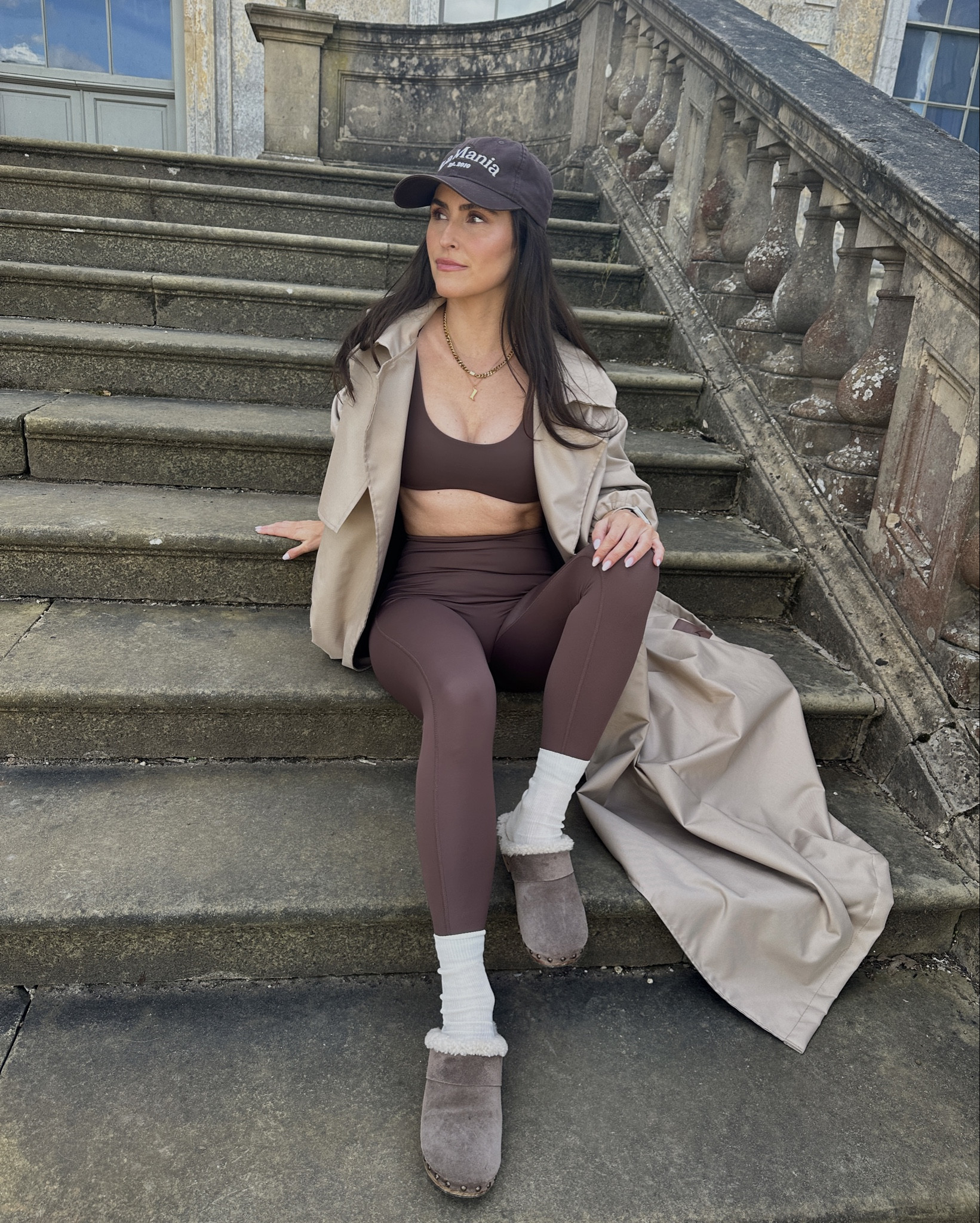 Sportswear, brown leggings, yoga pants, activewear, sports bra, Birkenstock clogs

#LTKstyletip #LTKeurope
