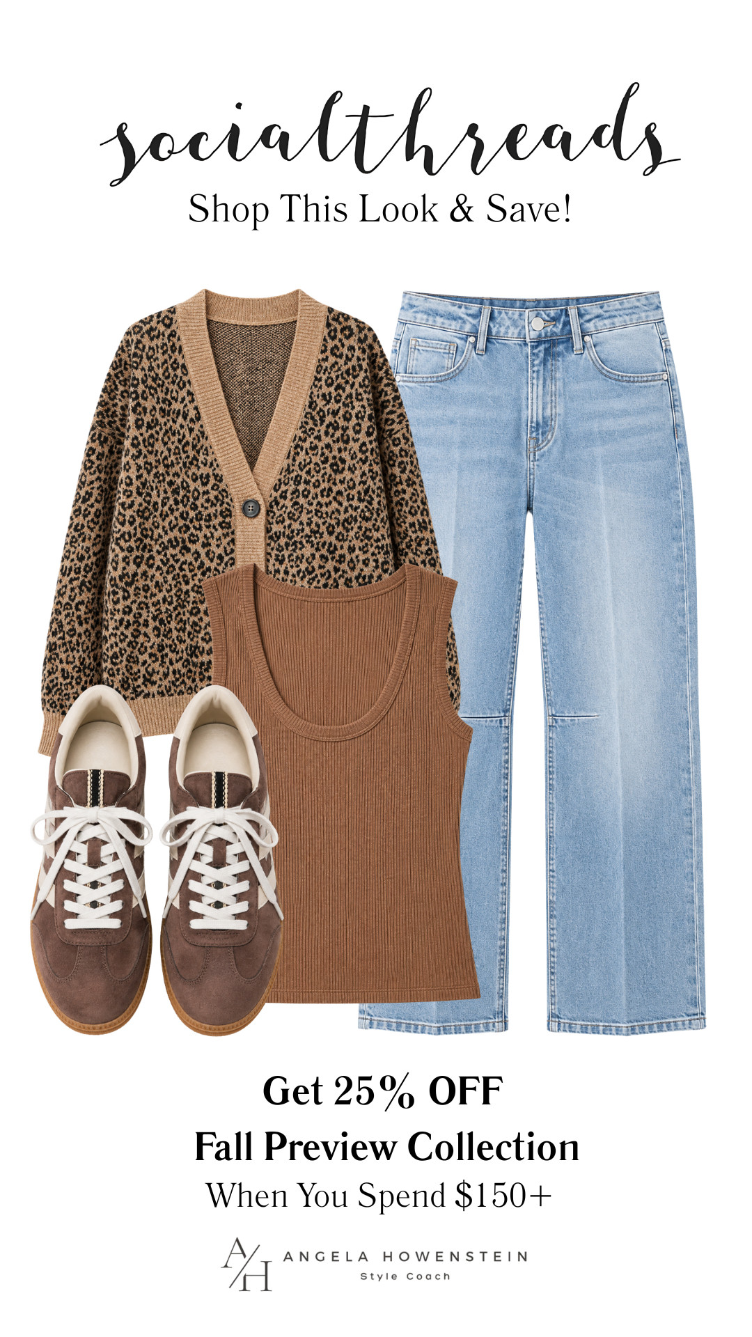 This leopard cardigan is such a fun neutral for fall! Layer it over a simple tank with relaxed jeans and sneakers for an effortless outfit you'll wear on repeat.

✨ Social Threads Fall Preview Sale: Get 25% OFF orders of $150+ on the Fall Preview Collection. Sale ends 8/9

👩‍💻 LTK PRO TIPS
❤️ Heart = Support my posts ;-)
🔖 Save = Get sale & restock alerts for the things you love!
📋 Lists = Keep favorites organized (List ideas: Christmas, Birthdays, and Vacations!)
📲 Share = Send lists and products to a friend (or your daughters like me).
💬 Comment = Ask me anything, and I'll answer. ;-) 

 #LTKootd #LTKOver40 #LTKSaleAlert