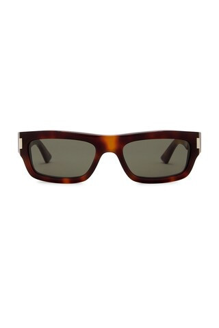 Saint Laurent Rectangular Sunglasses in Brown | FWRD 