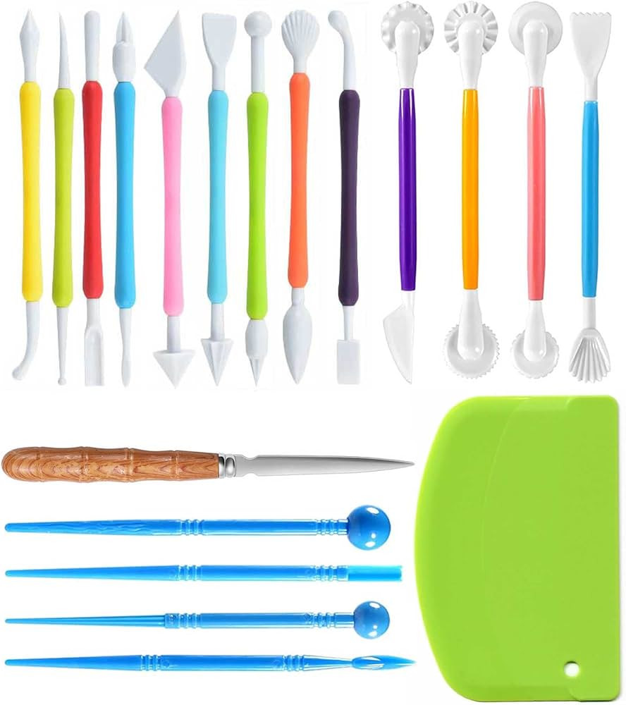 Langqun Air Dry Clay Sculpting Tools, Modeling Shaping Embossing for Kids and Adults,Polymer Clay... | Amazon (US)