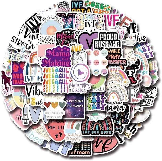 62Pcs IVF Stickers Pack, Aesthetic Vinyl Waterproof Sticker Decals for Water Bottle,Laptop,Phone,... | Amazon (US)