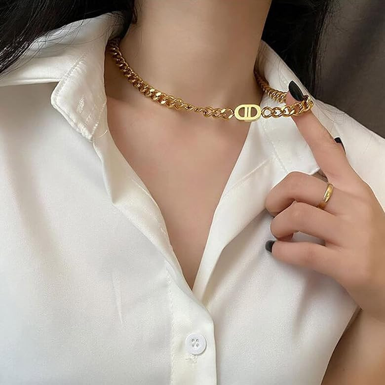 Yarpiany Titanium Steel Cuban Link Chain Gold Silver Bracelets/Necklace for Women's Girls,8mm Wid... | Amazon (US)