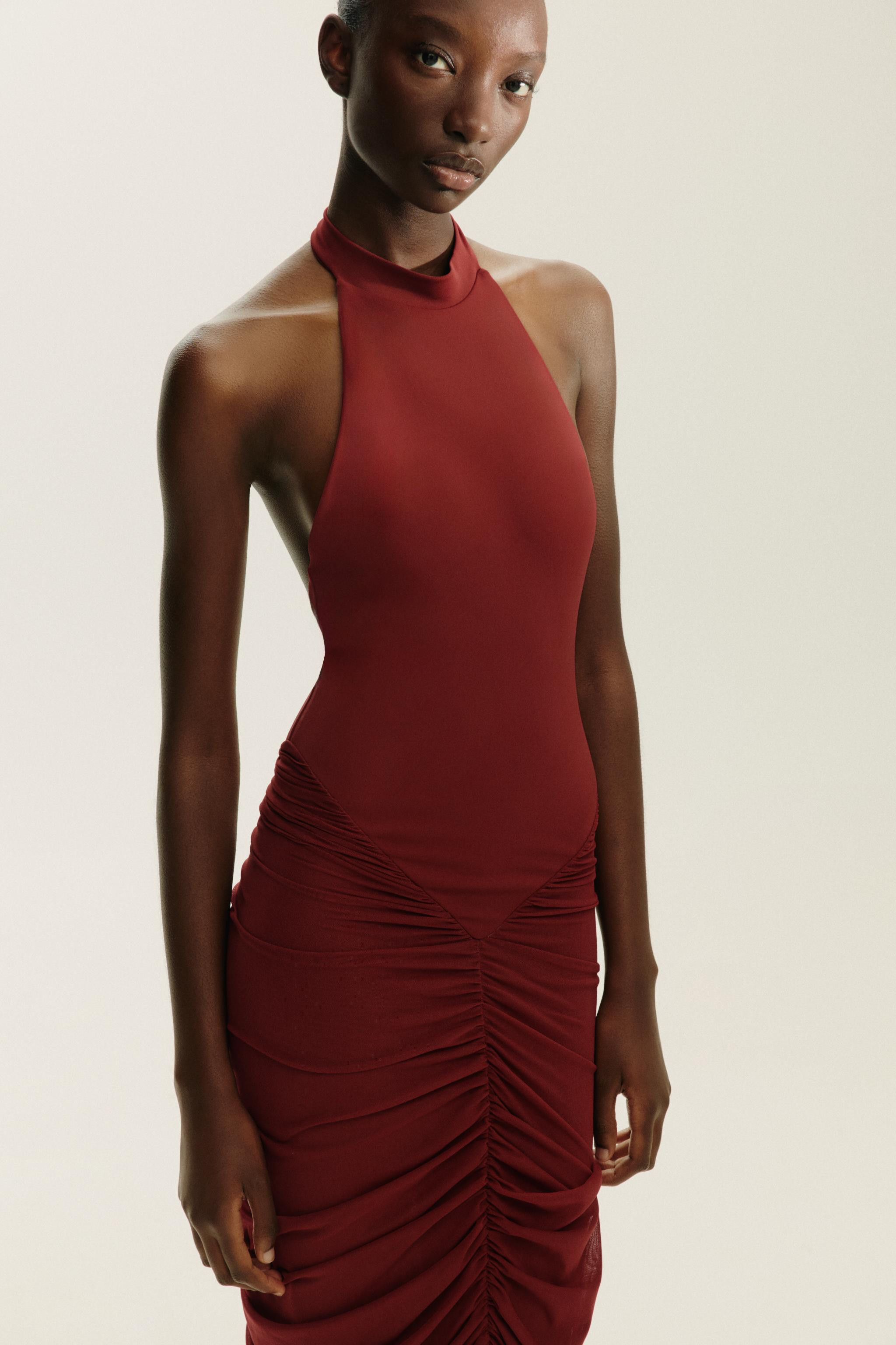 HALTER TULLE COMBINATION DRESS | Zara US