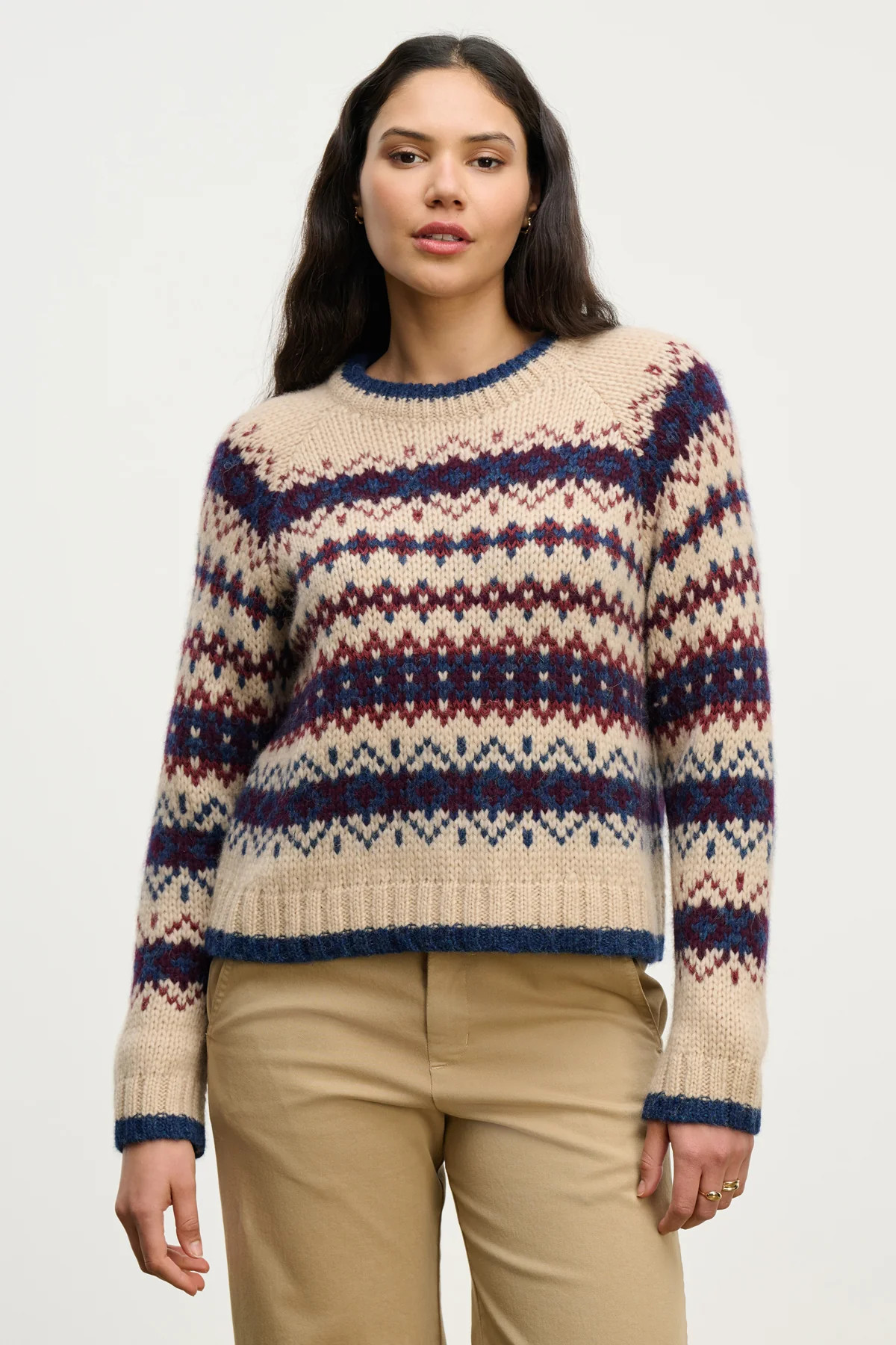 MAKENA FAIR ISLE ALPACA BLEND CREW NECK SWEATER | Velvet by Graham & Spencer