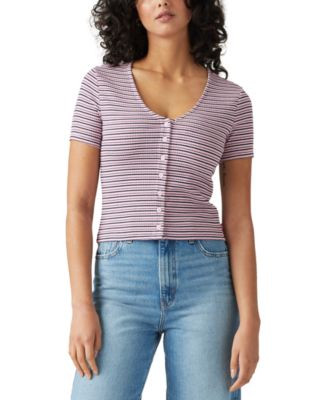 Levi's® Women's Muse Short-Sleeve Button-Front Top - Macy's | Macy's