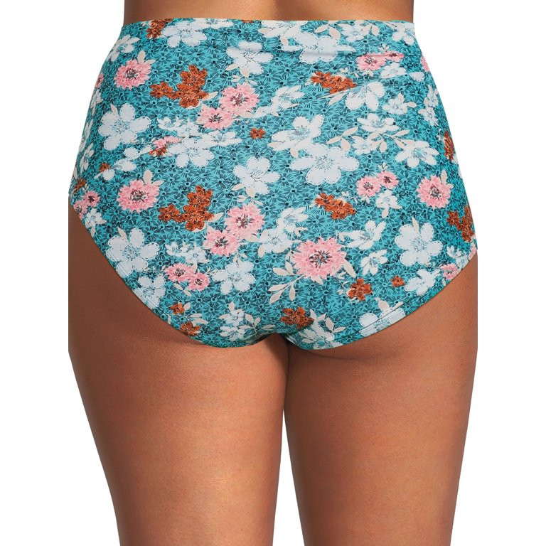 Time and Tru Women's and Women's Plus Solid High Waist Sash Tie Swim Bottom | Walmart (US)