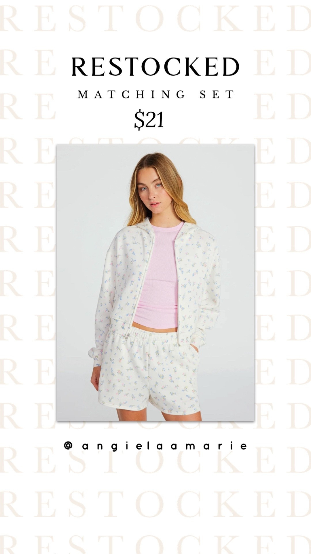 This matching set is about to sell out for the second time! Snag yours now while you can! Only $21 for both pieces! 


#LTKvlog #LTKSeasonal #LTKTravel #LTKmorningroutine #LTKootd #LTKWorkwear #LTKValentine #LTKBeauty #LTKBaby #LTKmomlife #LTKTall #LTKgrwm #LTKActive #LTKWedding #LTKNYFW #LTKstorytime #LTKSaleAlert #LTKselfcare #LTKdayinmylife #LTKMens #LTKHome #LTKPetite #LTKfitnessgoals #LTKBump #LTKOver40 #LTKMidsize #LTKU #LTKKids #LTKfoodie