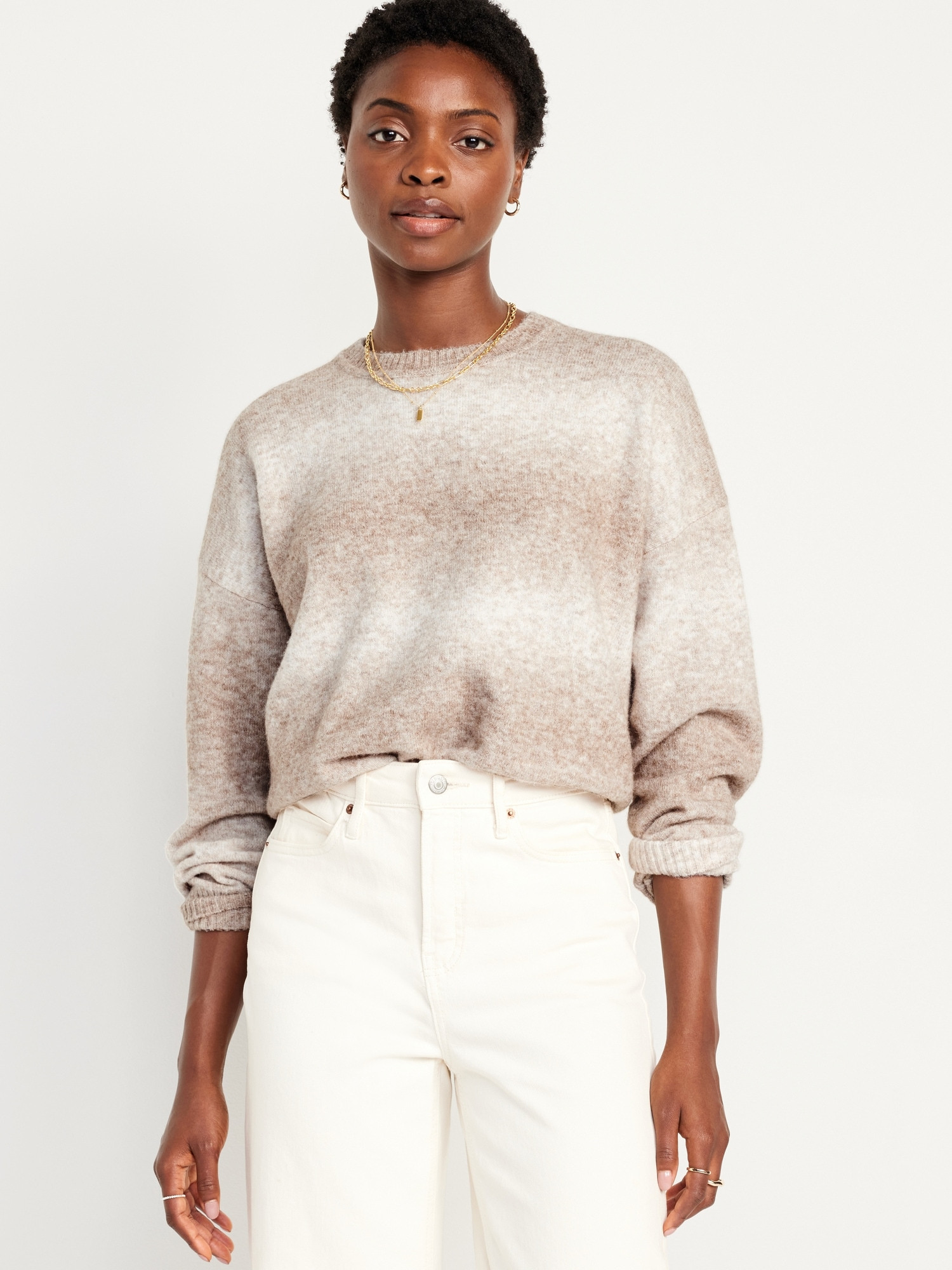 Cozy Crew-Neck Ombré Sweater | Old Navy (US)