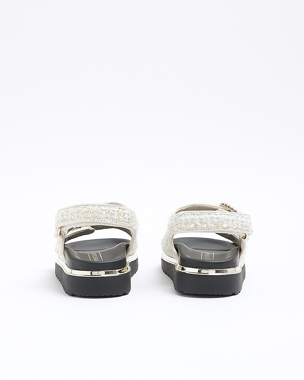 Girls cream boucle pearl sandals | River Island (UK & IE)