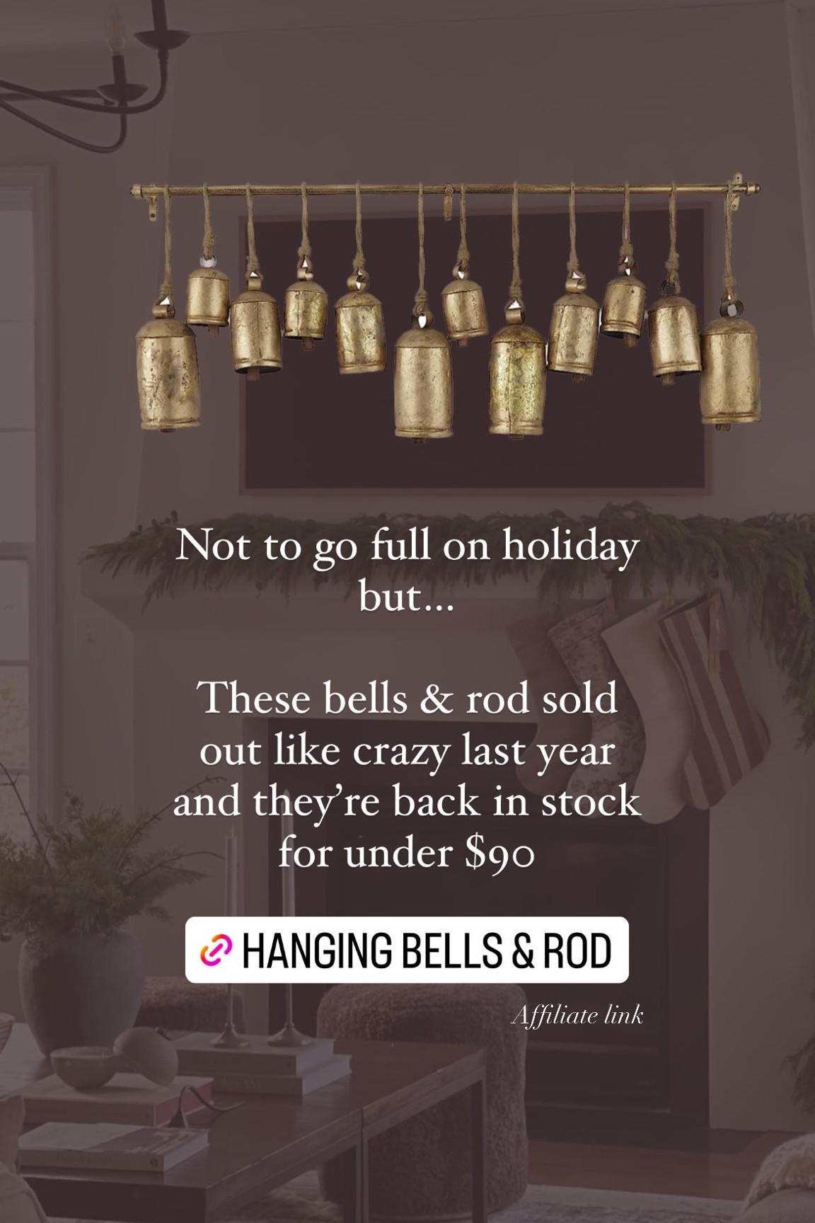 Christmas in July 
Christmas bells on rod

Christmas decor
Brass Christmas bells


#LTKFind #LTKstyletip #LTKhome
