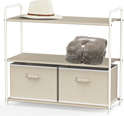 Amazon.com: Simple Houseware 3-Tier Closet Storage with 2 Drawers, Beige : Home & Kitchen | Amazon (US)