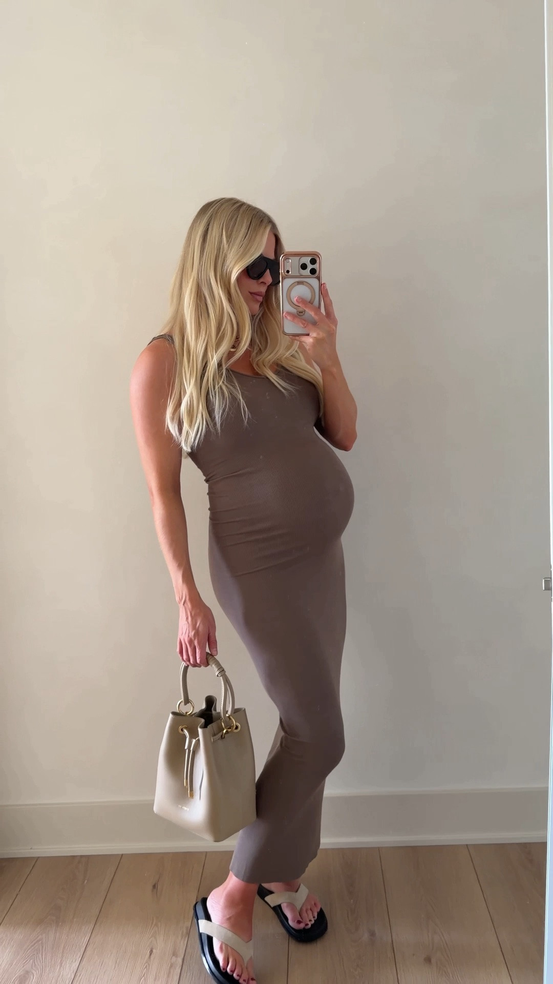 SIZE: medium in dress (sized up for pregnancy), shoes are tts, code KATHLEEN20 for discount on necklace! #kathleenpost

Summer outfit 2026, summer chic look, bump friendly, maternity look

#LTKootd #LTKBump #LTKgrwm
