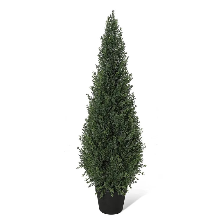 Danolapsi Artificial Topiary Cedar Trees 3FT Tall,Outdoor Indoor Faux Pine Shrubs Plants,Fake Cyp... | Walmart (US)