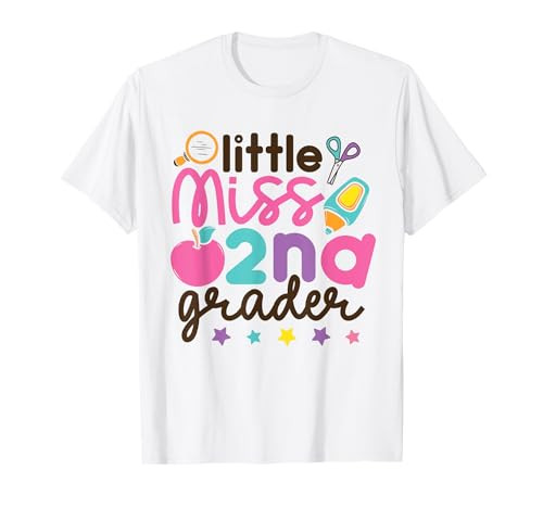 Little Miss 2nd Grade First Day of Second Grade Cute Girls T-Shirt | Amazon (US)