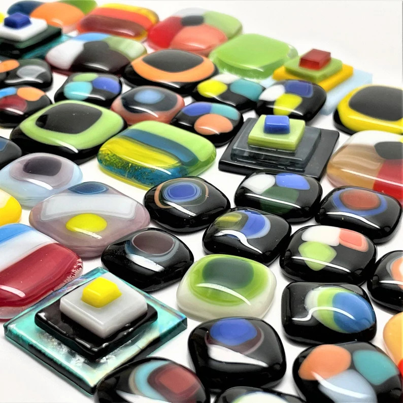 FUSED Stained Glass Tiles, Random Variety (per Oz) - Etsy | Etsy (US)