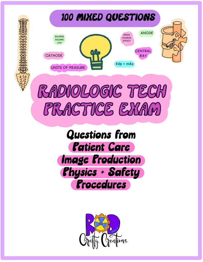 Radiologic Tech LIMITED EDITION Study Exam - 100 Mixed Questions for Rad Techs - Study Packet - D... | Etsy (US)