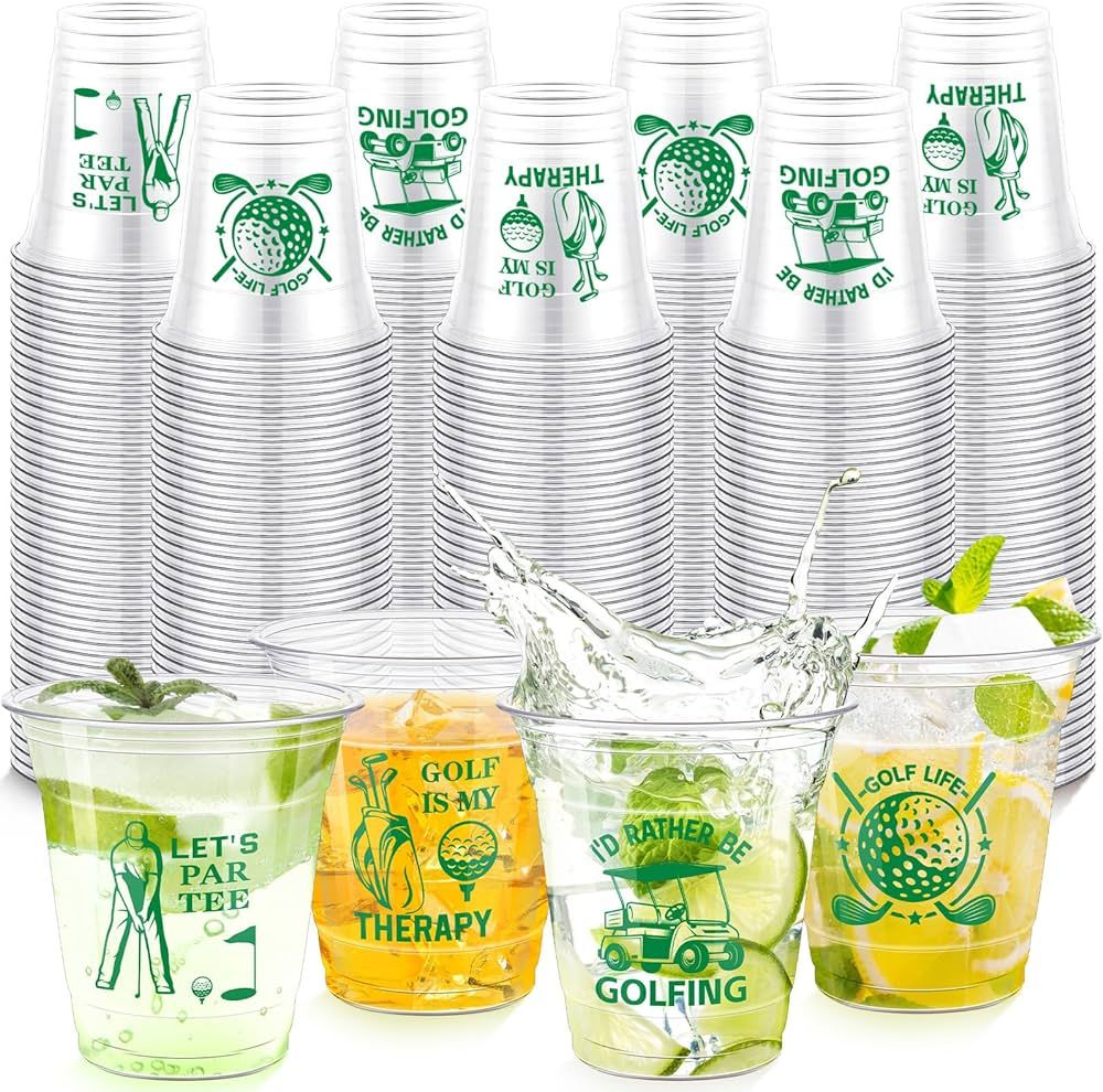 Nitial 200 Pack Golf Party Disposable Plastic Cups Bulk 10 oz Clear Plastic Cups Disposable Water... | Amazon (US)