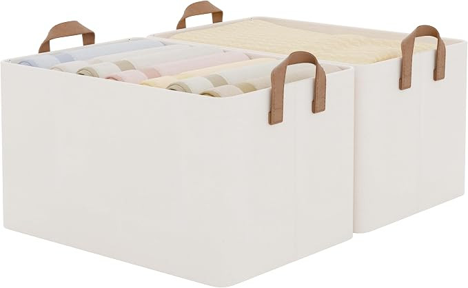 StorageWorks Fabric Storage Bins, Large Storage Baskets for Shelves, Closet Organizers and Storag... | Amazon (US)
