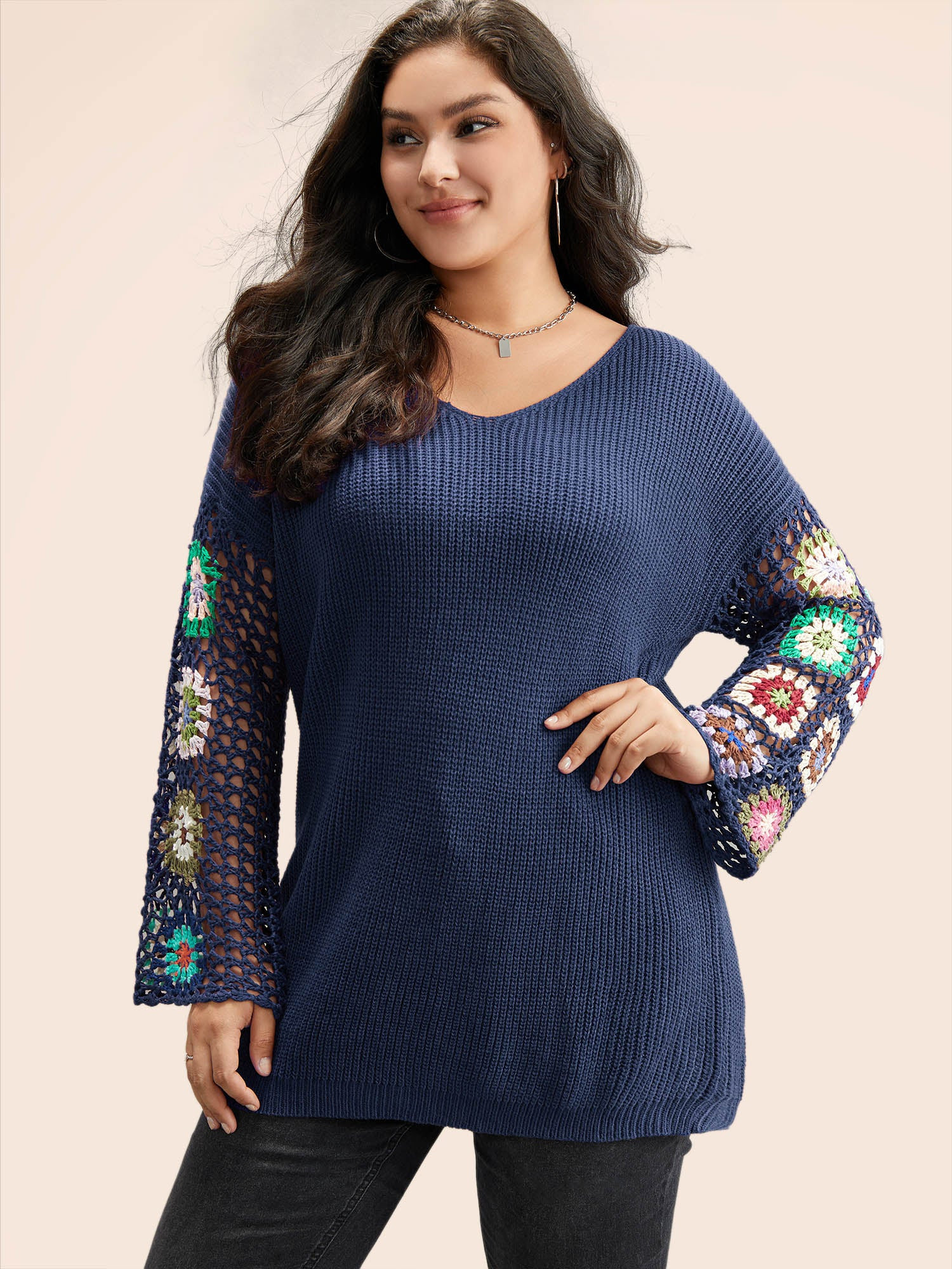 Floral Embroidered Hollow Out Pullover | Bloomchic